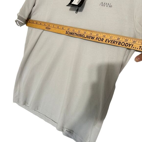 BooHooMan Men's Gray Short Sleeve Polo Shirt, Size L - Picture 4 of 7